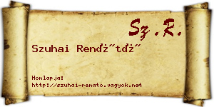 Szuhai Renátó névjegykártya